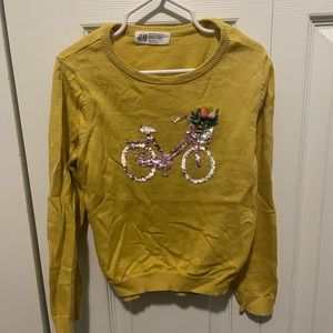 H&M mustard bike sweater